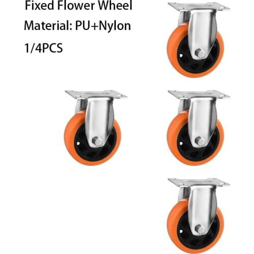 1/4Pcs Metal Furniture Casters Roller Universal Caster Industrial Wheel Double Bearing Wheel Furniture Accessory