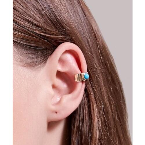 1 PCS Vintage Simple U-shaped Wide Circle Ear Cuff Non Pierced Clip Earrings Trendy Punk Small Gold Color Open Circle Earrings