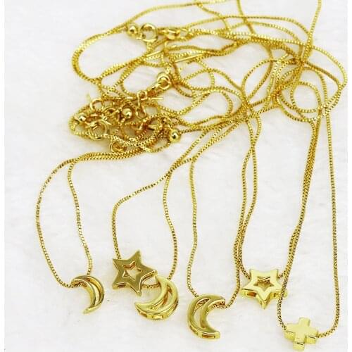 10 Pcs Crescent star pendant necklace accessories Zircon charms pendant for women necklace for women New design 8296