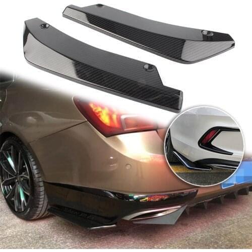 2pcs Auto Rear Bumper Diffuser Lip Splitter Canard Protector Carbon Fiber ABS Universal Car Accessories