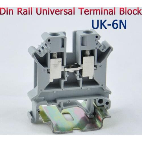 20pcs UK-6N DIN Rail Universal Terminal Blocks Screw Type UK6N Phoenix Type High Quality