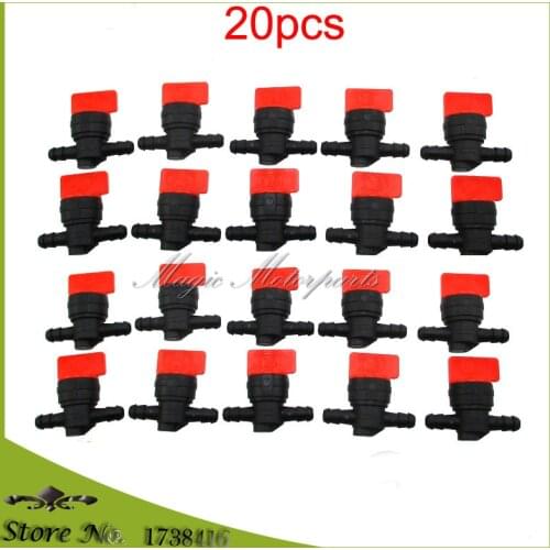 20pcs 8mm InLine Fuel Gas Cut Shut Off Valve Petock Fits 1/4" ID Fuel Line Suzuki Kawasaki For Briggs & Stratton 494768 698183
