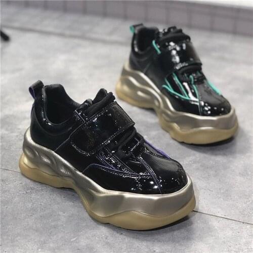 2021 Leather women sports casual shoes fall winter platform running gym fitness walk jogging sneaker height increase