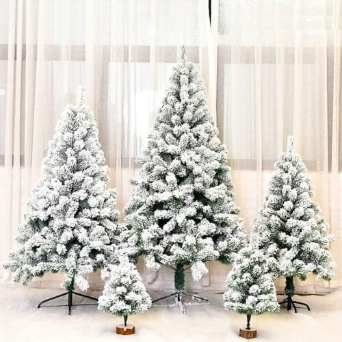 2021 Snow Flocking White Christmas Tree Xmas Ornaments Home Decor New Year Cristmas Decoration Artificial Trees Festival Supply