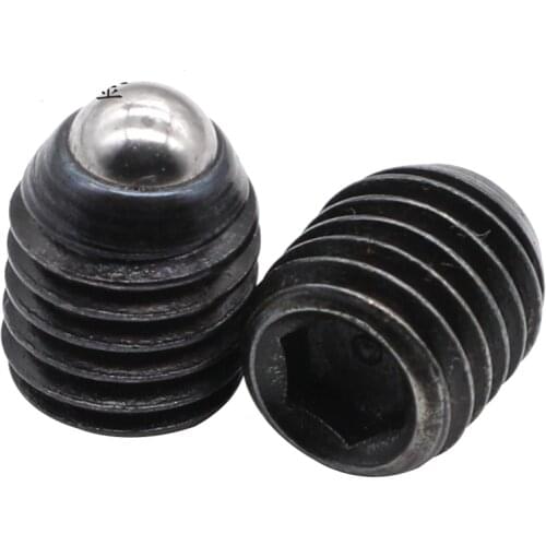 5pcs M10 Allen bead positioning screws ball head spring plunger screw stop bolts carbon steel bolt black color 12mm-40mm long