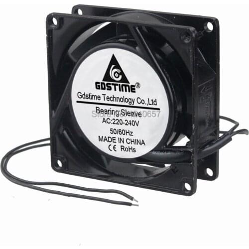 5 pieces lot Gdstime AC 220V 240V 2 wire Cooler 8cm 8025s 80*80x25mm 8025 Industrial Ventilation Exhaust Cooling Fan