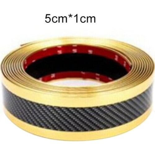 5CM*1M Carbon Fiber Rubber Soft Bumper Strip DIY Door Sill Protector Edge Guard Car Stickers Car Styling Car Guard Strip