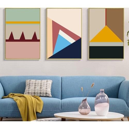 Abstract Geometric Graphic Canvas Painting Scandinavia Styles Wall Art Picture Posters Prints for Living Room Home Decor Unframe