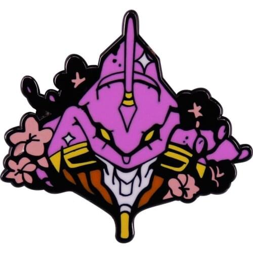 Anime Lovers Accessories Evangelion EVA-01 Cartoon Enamel Metal Bag Hat Clothes Coats Lapel Badge Brooch Pin