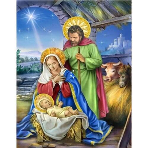 Diamant Embroidery Religious icon diamond painting Full drill "christmas nativity"5D Diy Daimond Painting Rhinestones 3d picture