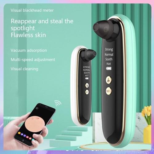 Visual Blackhead Remover Vacuum Pore Cleaner Acne Remover Electric Heating Nose Face Deep Cleansing Tool WIFI Microscope Camera