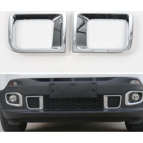 2pcs Car Front Bumper Air Intakes Duct Vent Cover Shiny Trim ABS Frame Decoration For Jeep Renegade 1.4T 2015-2016 Car Styling