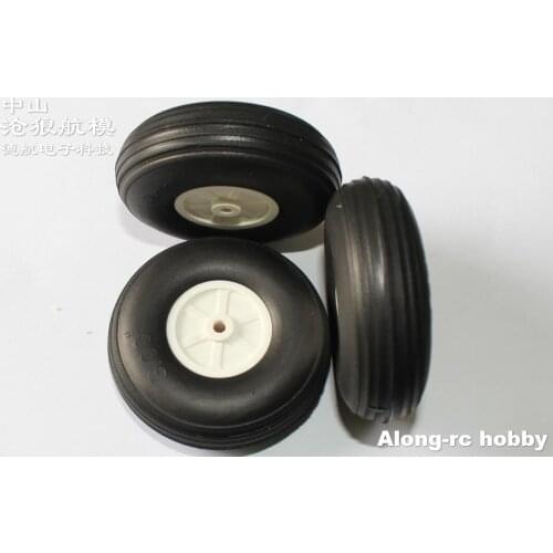 Free Shipping RC Airplane Hobby Model Plane spare part Landing Gear Wheel 3pcs 3.0" 75mm*25mm *4.0mm hole PU Wheel