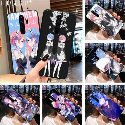 HUAGETOP Rem and Ram Re Zero Coque Shell Phone Case for Redmi Note 9 8 8T 8A 7 6 6A Go Pro Max Redmi 9 K20 K30 Pro