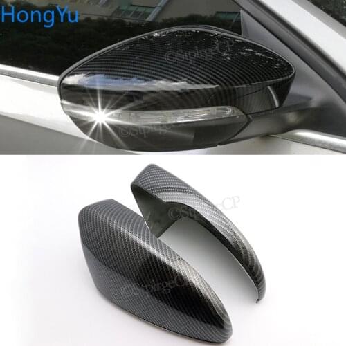 For Volkswagen VW Carbon fiber mirror cover CC Beetle Jetta Passat Sagitar Magotan Scirocco EOS Bora Black rearview mirror cover