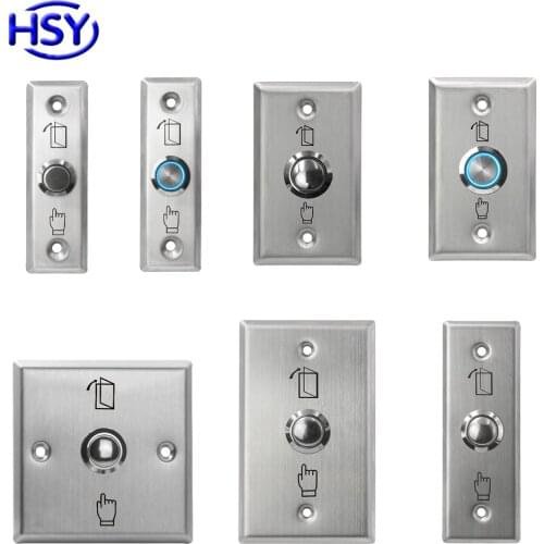 Stainless Steel Door Release Exit Button Optional LED Blue Backlight Emergency Push Switch For Access Control System
