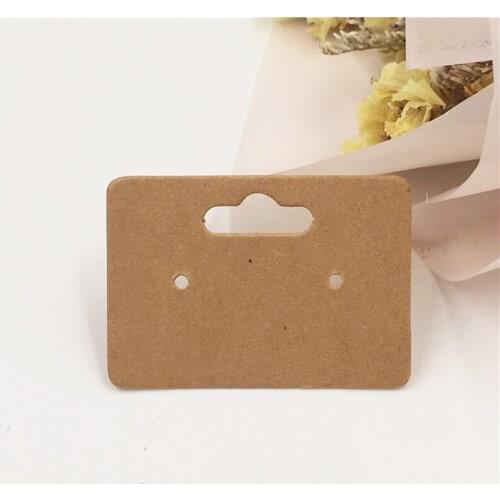 200PCS Kraft Paper Cute Stud Earring HangTag card Jewelry Display packing Card Can Doodling Accept Customize Logo