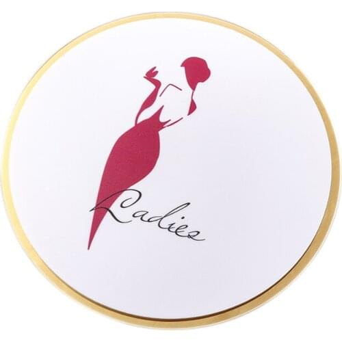 Gentleman Ladies bathroom Men Women Toilet Sign Diameter 15cm Circle Stick In Back Recommend