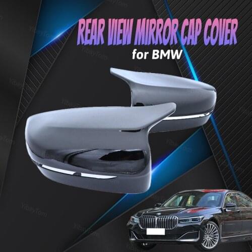 Horn Shape Black M Style Side Mirror Covers 2pcs Replacement for BMW G30 G38 GT G11 G12 2016-2018