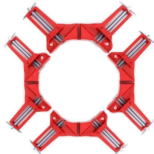 KSOL 4pcs 75mm Mitre Corner Clamps Picture Frame Holder Woodwork Right Angle Red