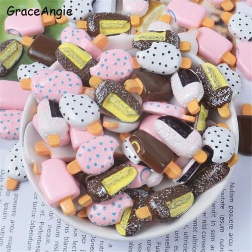 20pcs Doll Kawaii Childrens Kitchen Toys Resin ice cream Toys Mini Resin Ice-cream Play food for blyth Dollhouse Kitchen toys