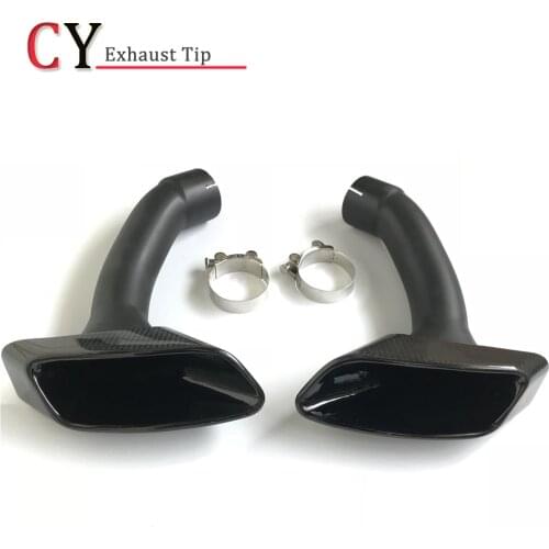 1 Pair X6 E71 Full Carbon Fiber Exhaust Tips With Stainless Steel Clamp Carbon Exhaust Pipe for BMW X6 E71 2007-2014