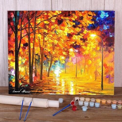 Autumn In The Park DIY Painting By Numbers Package Acrylic Paints 40*50 Picture By Numbers Photo Wall Paintings Wholesale