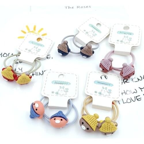 Korean Style Fashion Hot Selling New Arrival Cartons Hair Band Protective Hair Rope for Kids Children Girls Hair Rings Headpiece