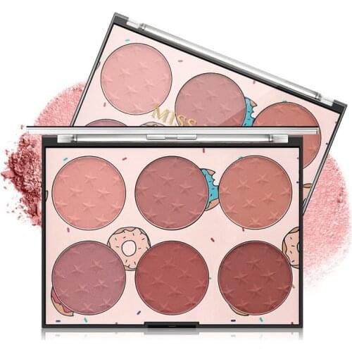 6 Colors Blusher Natural Long Lasting Sun Red Matte Pearlescent Skin Rouge Wholesale Easy To Wear Blush Palette Combination
