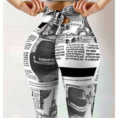 High Waist Yoga Pants Women Fitness Sport Leggings 3d Printed Elastic Gym Tights Running Trousers Hip-lifting Sports Leggings
