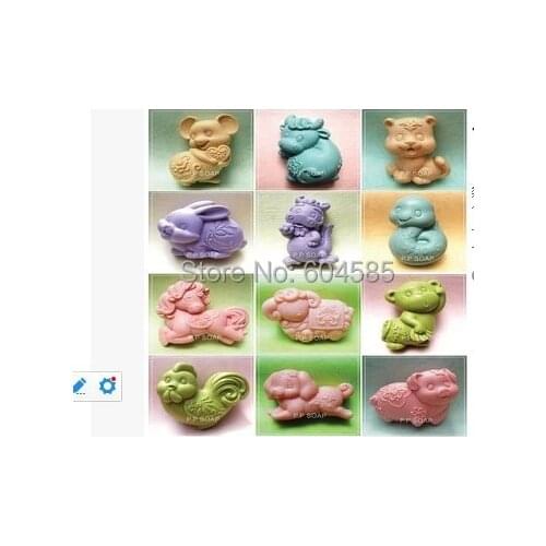 12 Anmails Craft Art Silicone Soap mold Craft Molds DIY Handmade soap molds