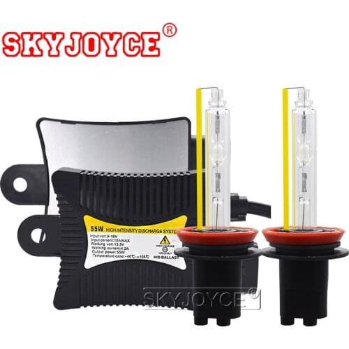 SKYJOYCE DC 55W HID Conversion Kit 12V Fast Start Slim HID Ballast Car Light Xenon H1 H3 H11 HB3 HB4 D2H H7 5500K Headlight Bulb