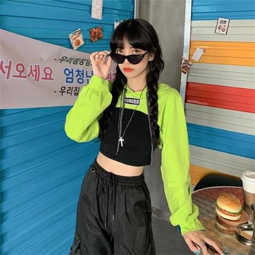 Loose casual fluorescent letter T-shirt