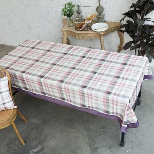 French table waterproofing cloth tablecloth artistic and artistic grid desk TV ark cover cloth rectangular tea table cloth meal