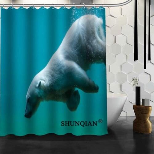 ShunQian Oso Polar Shower Curtain Funny Curtain For Bathroom Waterproof Polyester Fabric Eco-Friendly 2020 Bath Curtain Gift