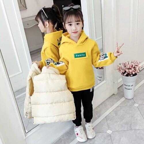 High Quality Warm Winter Spring Autumn Sweater Pants Vest Sets Kids Girl Suits 3PCS Sports Plus Velvet Outfits Teens Children