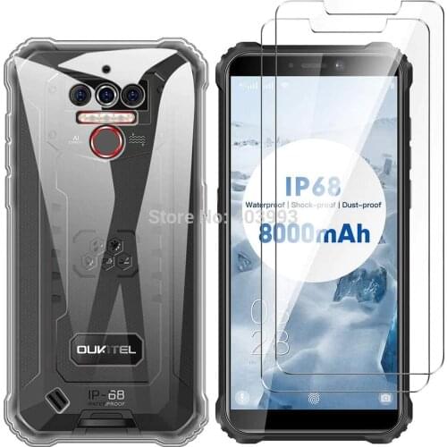 3-in-1 Glass+Silicone Cover For OUKITEL WP5 WP6 WP7 WP8 Pro Case For Oukitel WP5 Tempered Glass Screen Protector For Oukitel WP5