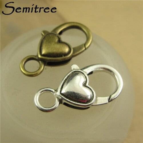 10Pcs/Lot Vintage Heart Shape Lobster Clasp Retro Jewelry Hook for DIY Handmade Crafts Jewelry Making Accessories Supplies