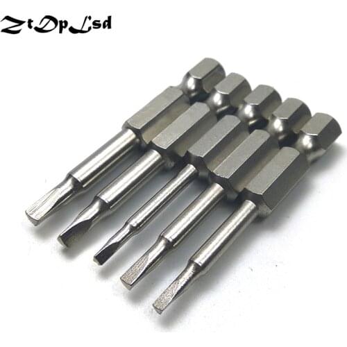 ZtDpLsd 5Pcs 1/4" 6.35mm Hex Shank 50mm Length S2 Steel Triangle Head Screwdriver Drill Bits Set Electric Screwdriver Set
