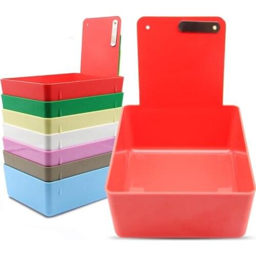 10pcs Dental Plastic Work Pans Denture Neaten box Working Case Pan Tray with Clip Holder