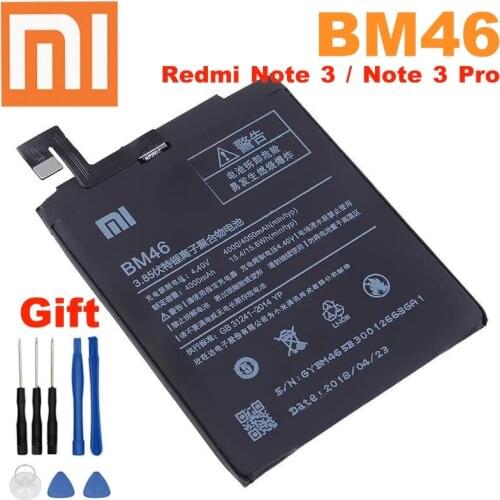 100% Original Real Capacity 4000mah Mobile Phone BM46 For Xiaomi Redmi Note 3 Note3 Pro/Prime Hongmi Batter + Free Tools
