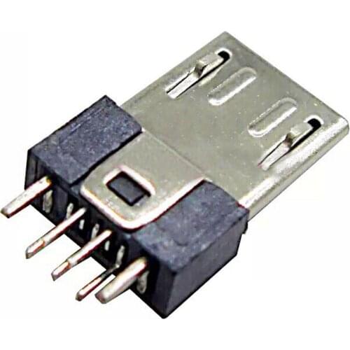 25pcs Micro USB Male Plug 5P Splint With ground wire Welded Wire Android male plug Data cable accessories