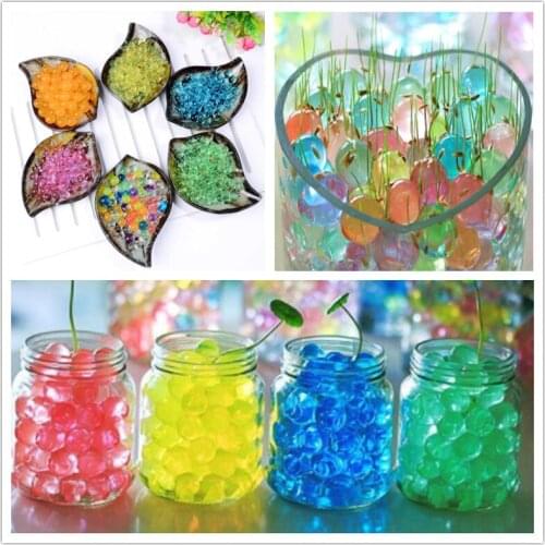 500pcs/bag Crystal Soil Mud Hydrogel Gel Kids Children Toy Water Beads Growing Up Water Balls Wedding Home Potted Decoration