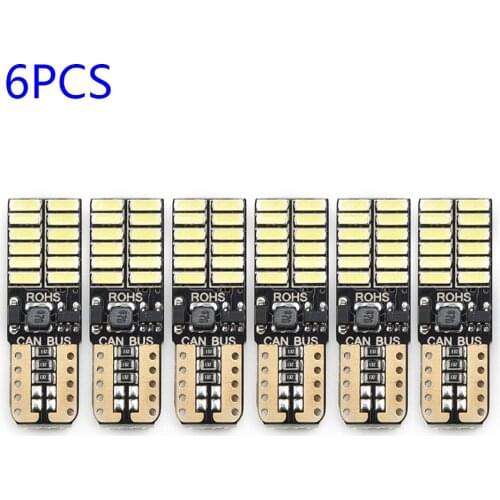 6pcs T10 LED Lights Bulb 6000K White Error Free For Mercedes W2045W DC12-24V Signal Lamp Dome Reading License Plate Light