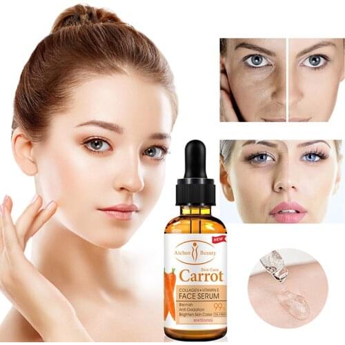 99% Carrot collagen VE Face Serum Anti Oxidation Fade Spots Facial Essence Improve Dullness Brighten Skin Color Perfect Primer