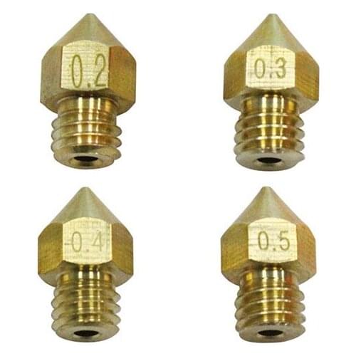 3D printer accessories brass nozzle 1.75MM0.2 0.3 0.4 0.5