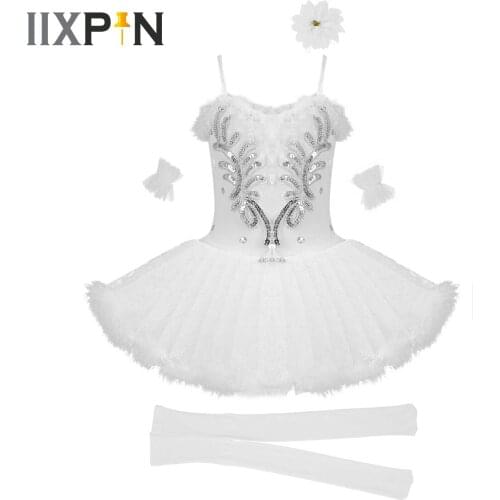 Professional White Swan Ballet Tutu Costume Girls Children Ballerina Dress Kids Ballet Dress Dancewear Dance Practice Clothes
