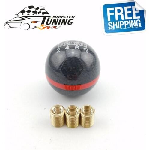 Free Shipping Carbon Fiber MUGEN Gear Shift Knob 6 Speed Manual Automatic Spherical Shift Knob For Honda Acura/TOYOTA/NISSAN