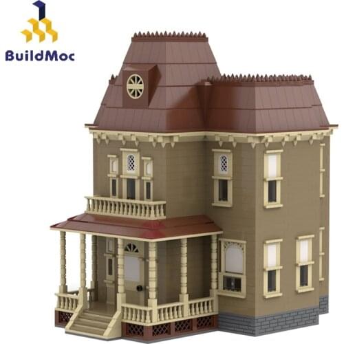 BuildMoc City Buildings Sets MOC Psycho House Villa Architecture Model Building Blocks Bricks City House Toys For Children Gift