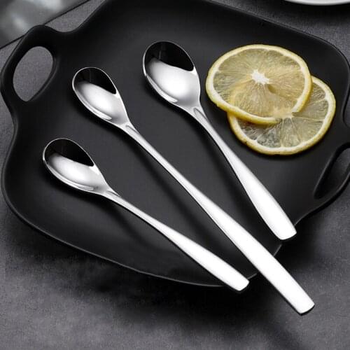 Dessert Spoon Stainless Steel Serving Spoon Silver Honey Tea Spoon Ice Cream Teaspoon Wedding Mixing Drink Coffee Spoon 2/4/6pcs